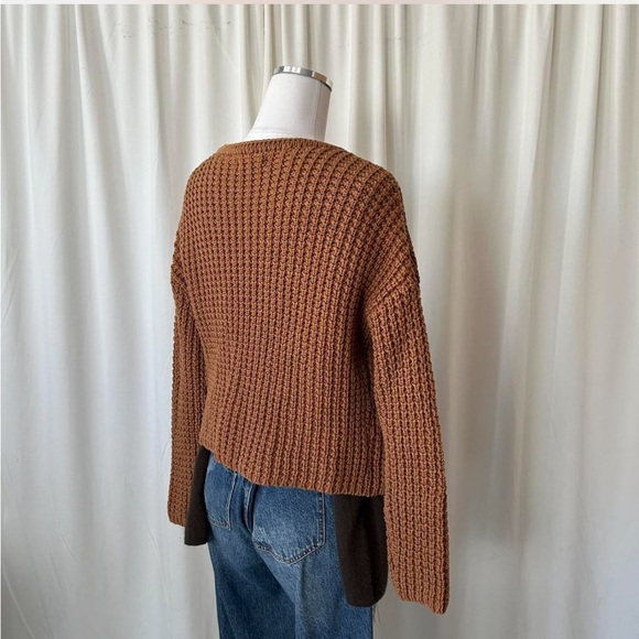Twothirds chunky knit crochet cardigan brown Size Medium. - Picture 6 of 7
